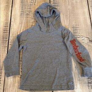 Timberland Kids Gray Hoodie with Red Logo